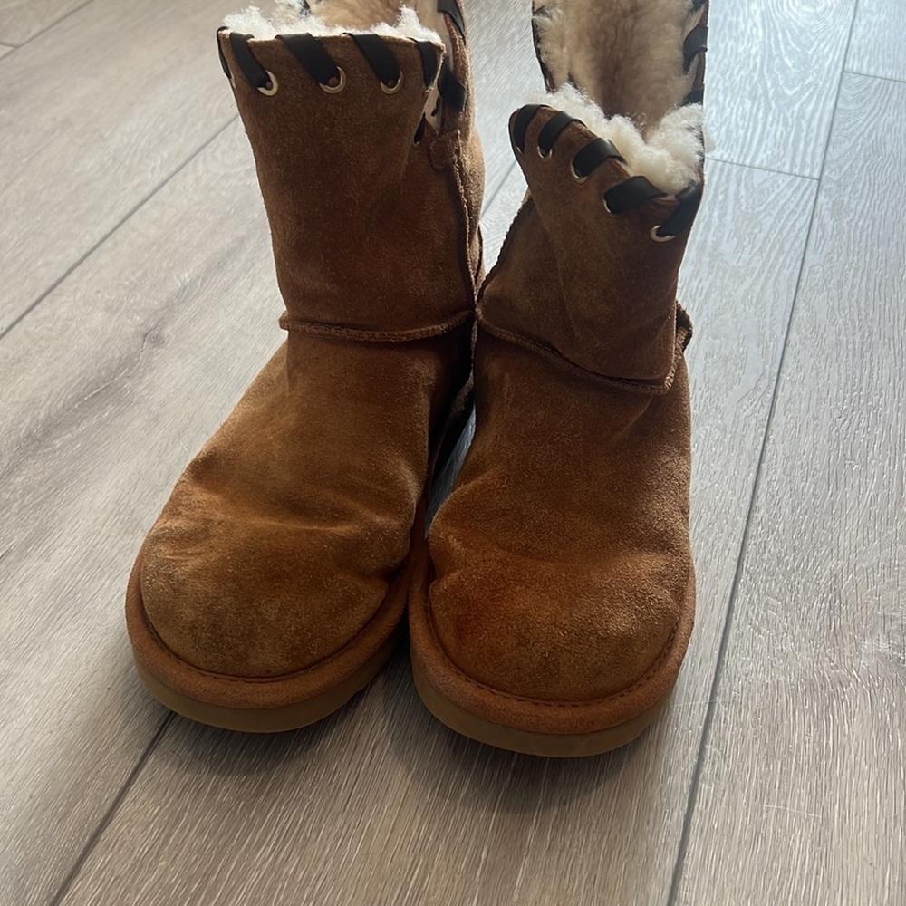 Ugg chestnut Aidah slip on suede sheepskin ankle boot size 6 - Picture 10 of 13